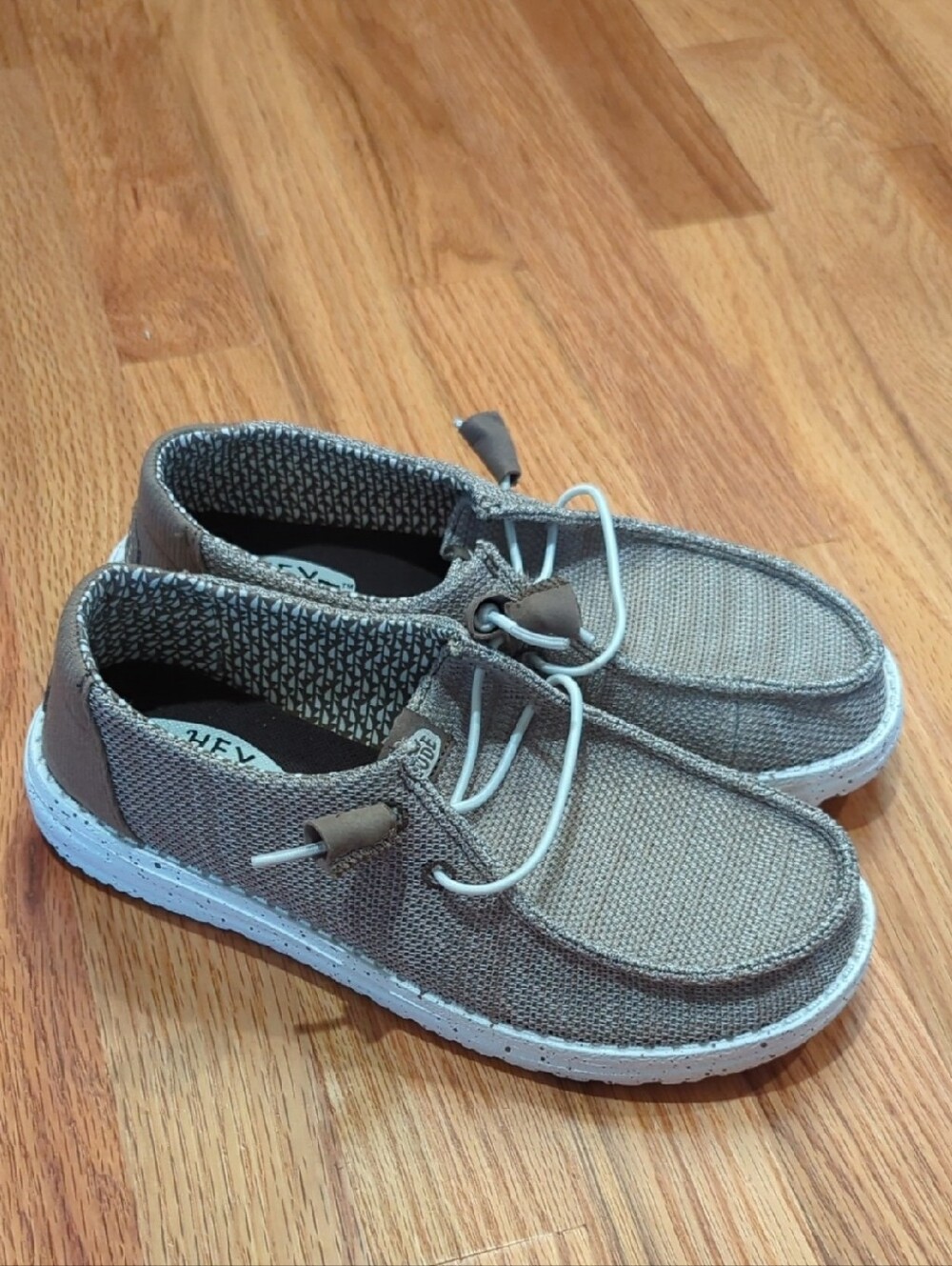 Hey Dude Women's Lightweight Canvas Loafers in Taupe Size 6
